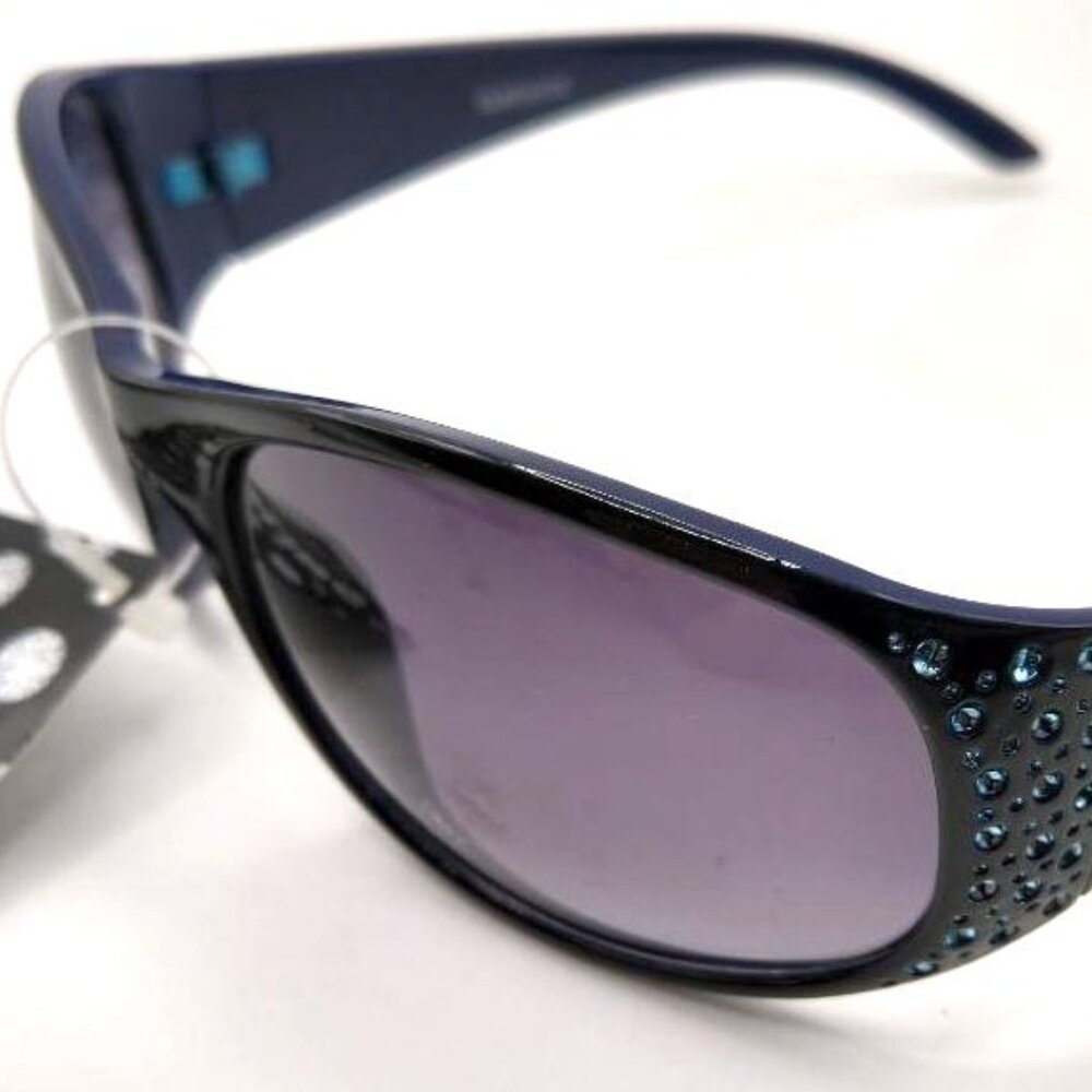 Foster Grant BLING Dark Blue Black Fashion Sunglasses NEW